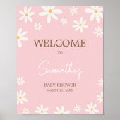 Oh Baby Boho Daisy Baby Dusche Willkommen Poster (Vorne)