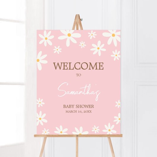 Oh Baby Boho Daisy Baby Dusche Willkommen Poster