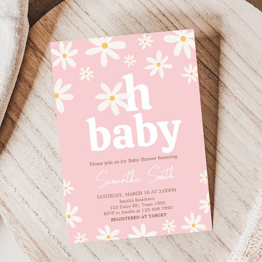 Oh Baby Boho Daisy Baby Shower Einladung