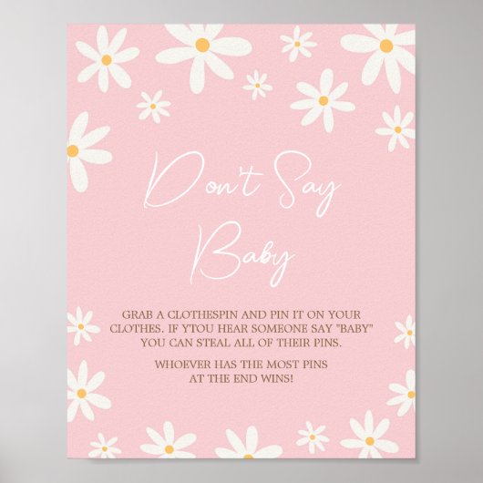 Oh Baby Boho Daisy Babydusche Sage nicht Baby Poster (Vorne)