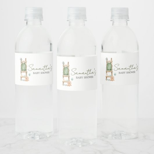 Oh Baby Boho Eucalyptus Baby Dusche Wasserflaschenetikett (Flaschen)