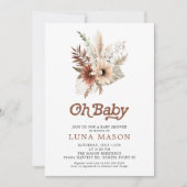Oh Baby Boho Gender Neutral Baby Shower Einladung (Vorderseite)