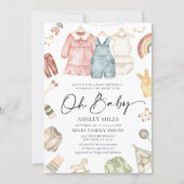 Oh Baby Boho Kleidung Baby Dusche Einladung (Vorderseite)