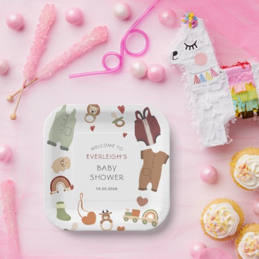 Oh Baby Boho Kleidung Toys Boy Baby Dusche Pappteller (Party)