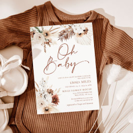 Oh Baby Boho Pampas Babydusche Einladung