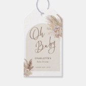 Oh Baby Boho Pampas Grass Neutral Baby Dusche Geschenkanhänger (Vorderseite)