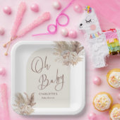 Oh Baby Boho Pampas Grass Neutral Baby Dusche Pappteller (Party)