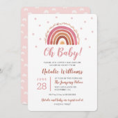 Oh Baby Boho Rainbow Baby Shower Einladung (Vorne/Hinten)