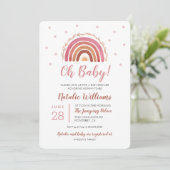 Oh Baby Boho Rainbow Baby Shower Einladung (Stehend Vorderseite)