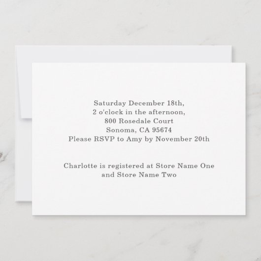 Oh Baby Boho Rainbow Girl Baby Shower Einladung (Rückseite)