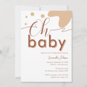 Oh Baby Boho Script Gender Neutral Baby Dusche Einladung (Vorderseite)