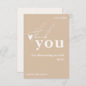 Oh Baby Boho Simple Heart Baby Dusche Dankeskarte (Vorne/Hinten)