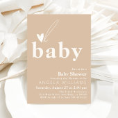 Oh Baby Boho Simple Heart Baby Dusche Einladung