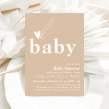 Oh Baby Boho Simple Heart Baby Dusche