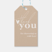 Oh Baby Boho Simple Heart Baby Dusche Geschenkanhänger (Vorderseite)