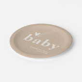 Oh Baby Boho Simple Heart Baby Dusche Pappteller (Schrägansicht)