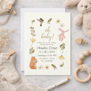 Oh Baby Boho Waldtier Geschlechtsneutrale Babypart Einladung