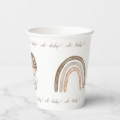 Oh Baby Boho Wasserfarbe Gender Neutral Pappbecher (Rückseite)