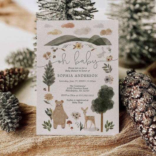 Oh Baby Boho Woodland Baby Shower Einladungskarte Einladung