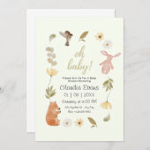 Oh Baby Boho Woodland Gender neutrale Babydusche Einladung (Vorne/Hinten)