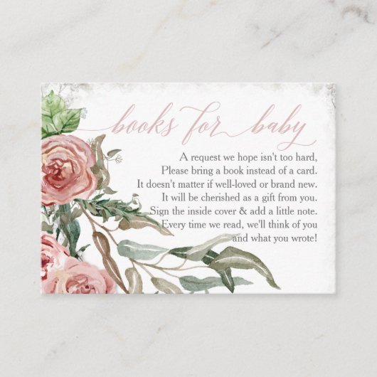 Oh Baby Book Enclosure Card Boho Blush Rose Visitenkarte (Vorderseite)