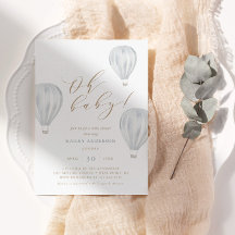 Oh Baby - Boy Baby Dusche Heißluftballon