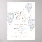 Oh Baby - Boy Baby Dusche Heißluftballon Poster (Vorne)