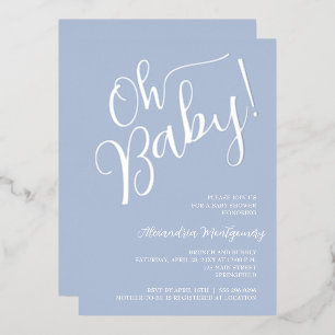 Oh, Baby! Boy Baby Shower Blauer Einladung