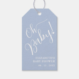 Oh, Baby! Boy Baby Shower Blue Gift Tags Geschenkanhänger