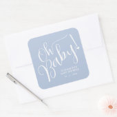 Oh, Baby! Boy Baby Shower Blue Quadratischer Aufkleber (Umschlag)