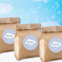 Oh Baby Boy Blue Clouds Sky Stars Baby Dusche