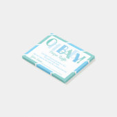 Oh Baby Boy Blue Modern Typografy Diaper Raffle Post-it Klebezettel (angewinkelt)