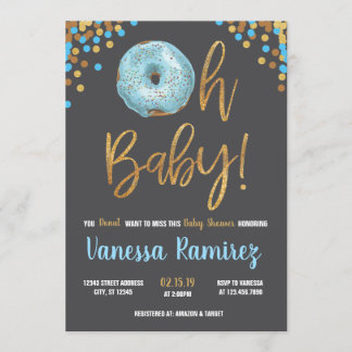 Oh Baby Boy Donut Baby Dusche Sprinkle Einladung