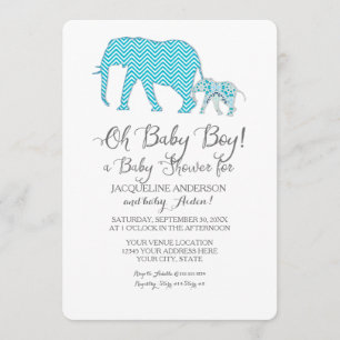 Oh Baby BOY Dusche Elephant Typografy Modern Einladung