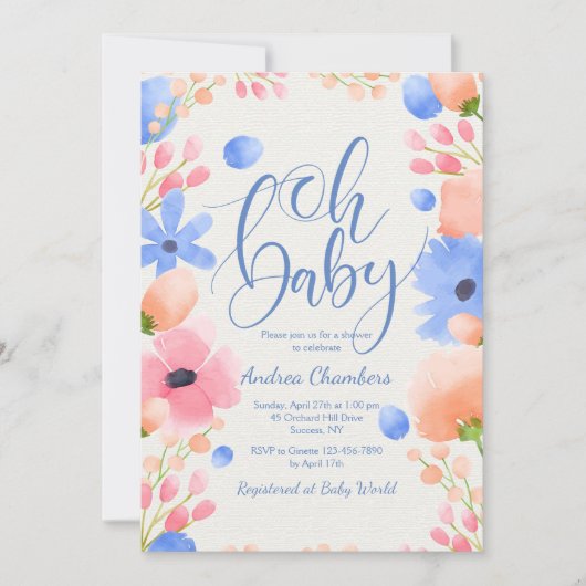 Oh Baby Boy Einladung (Vorderseite)