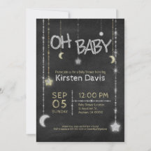 Oh Baby Boy Girl Chalkboard Moon Stars Kinderdusch