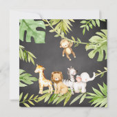 Oh Baby Boy Jungle Baby Dusche Einladung (Rückseite)