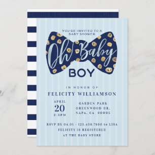 Oh Baby Boy Navy Bow Krawatte Kinderdusche Einladu Einladung
