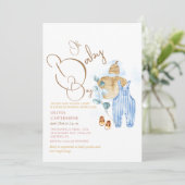 Oh Baby Boy Party | Babydusche Party Einladung (Stehend Vorderseite)