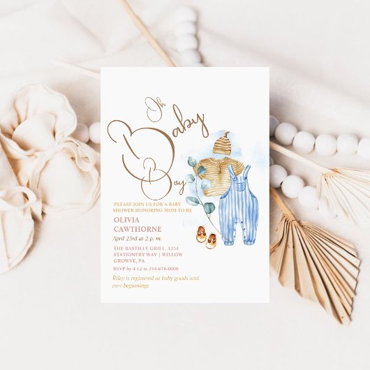 Oh Baby Boy Party | Babydusche Party Einladung