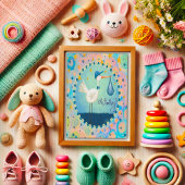 Oh Baby Boy Stork Whimsical Niedlich Blue Karte