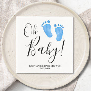 Oh Baby Boy's Baby Shower Napkins Serviette
