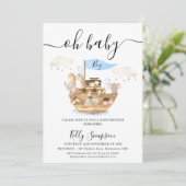 Oh Baby Boys Noahs Arch Baby Dusche Einladung (Stehend Vorderseite)