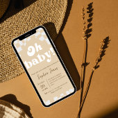 Oh, Baby! braun kariert | Gingham | Babydusche Einladung