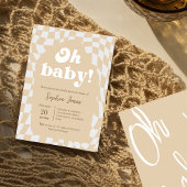 Oh, Baby! braun kariert | Gingham | Babydusche Einladung