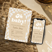 Oh, Baby! braun kariert | Gingham | Babydusche Einladung
