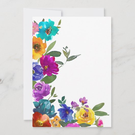 Oh Baby Bright & Bold Florals Baby Dusche Einladung (Rückseite)