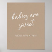Oh Baby Brown Minimalistisch Babies sind süß Poster (Vorne)