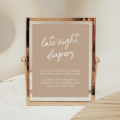 Oh Baby Brown Minimalistisch Spate Night Diapers Poster