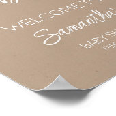 Oh Baby Brown Minimalistisch Welcome Poster (Ecke)